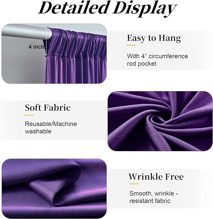 50ft x 12ft Purple Backdrop Curtains