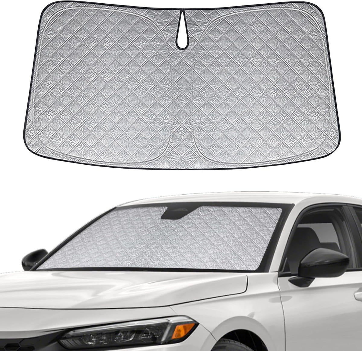 6 Layers Custom Fit Windshield Sun Shade for 2022-2025 Honda Civic, Foldable Car Sunshade with Storage Bag, Heat Reflective & UV Protection