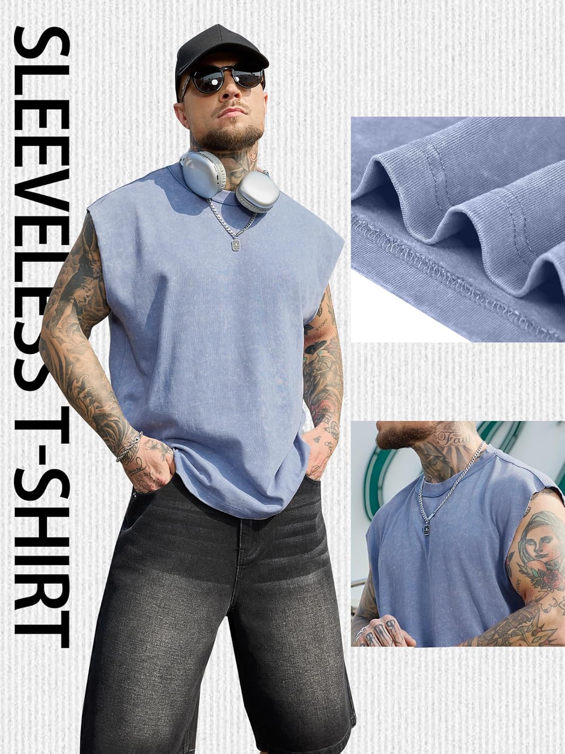 PLEPAN Men's Muscle Tank Tops - Sleeveless Workout Tee for Gym | Stylish & Comfortable Fit