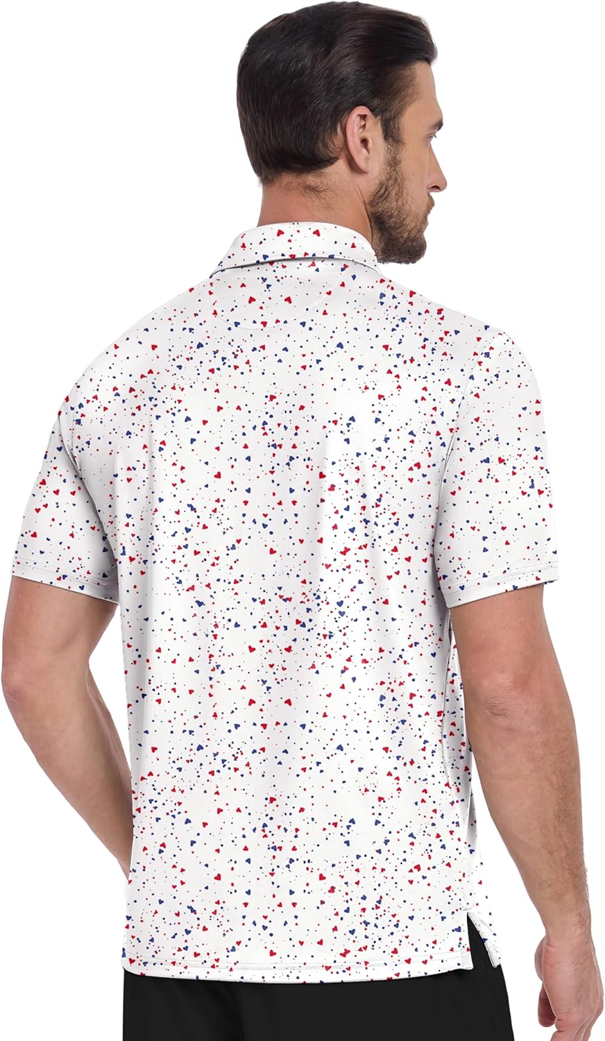ZITY Men's Golf Polo Shirt - Short Sleeve Moisture-Wicking Performance | Casual Print Patterns
