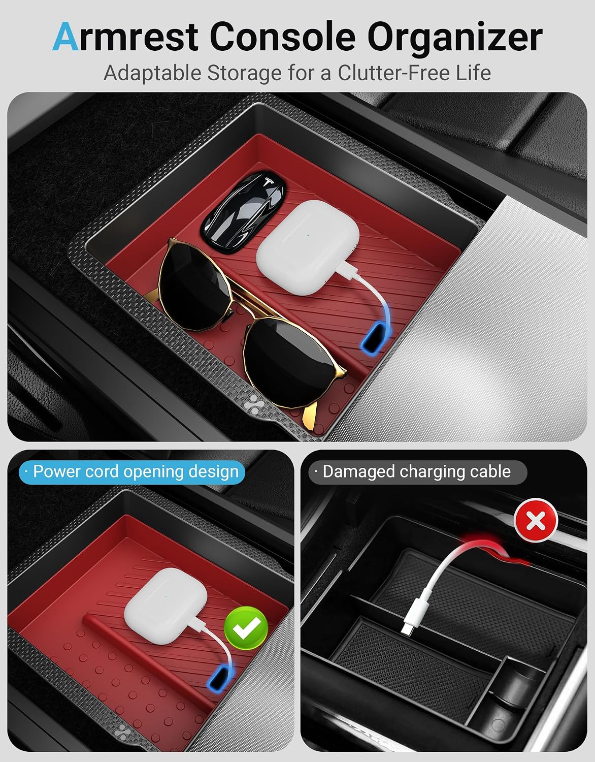 Center Console Organizer Tray for Tesla Model Y Accessories 2026-2025