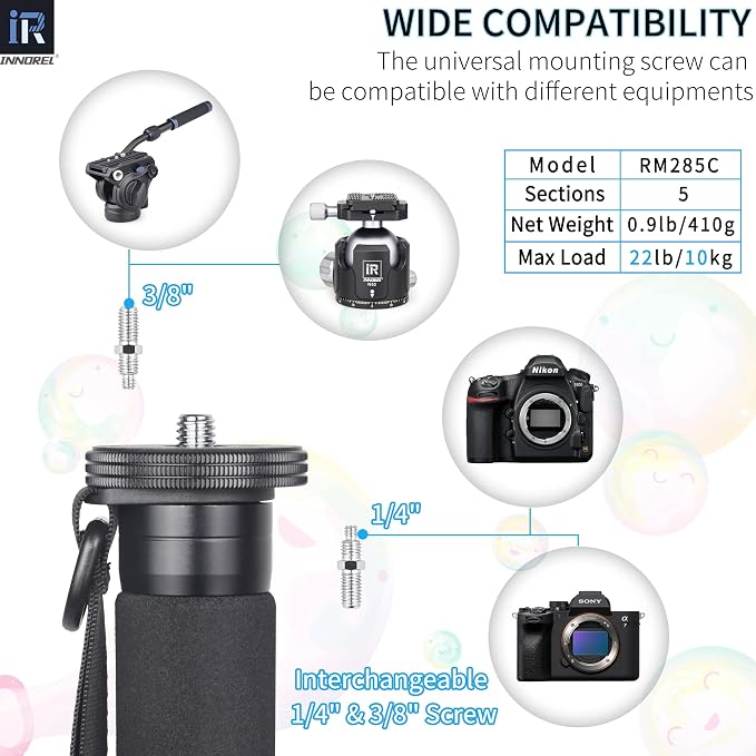 Carbon Fiber Camera Monopod INNOREL RM285C Professional Portable Compact