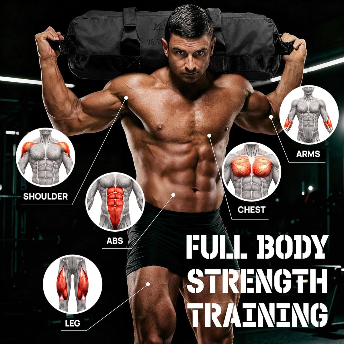 Yes4All Sandbags - Adjustable Weight Training Sand Bags with Handles | Multiple Sizes 5-200lbs