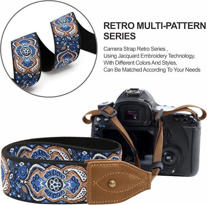 Padwa Lifestyle 2" Wide Classic Crazy Horse Art Cowhide Head Cotton Camera