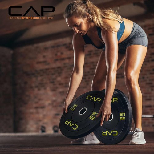 CAP Barbell Rubber Olympic Bumper Plate - Durable Weightlifting Plates | Multiple Colors Available