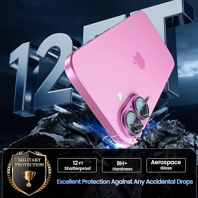 CACOE Camera Lens Protector for iPhone 16/16 Plus/17