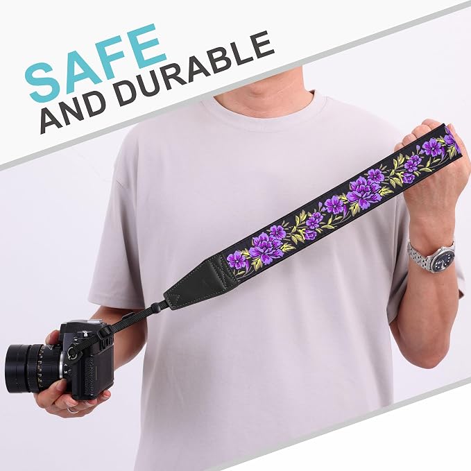Padwa Lifestyle Purple Rose Camera Strap