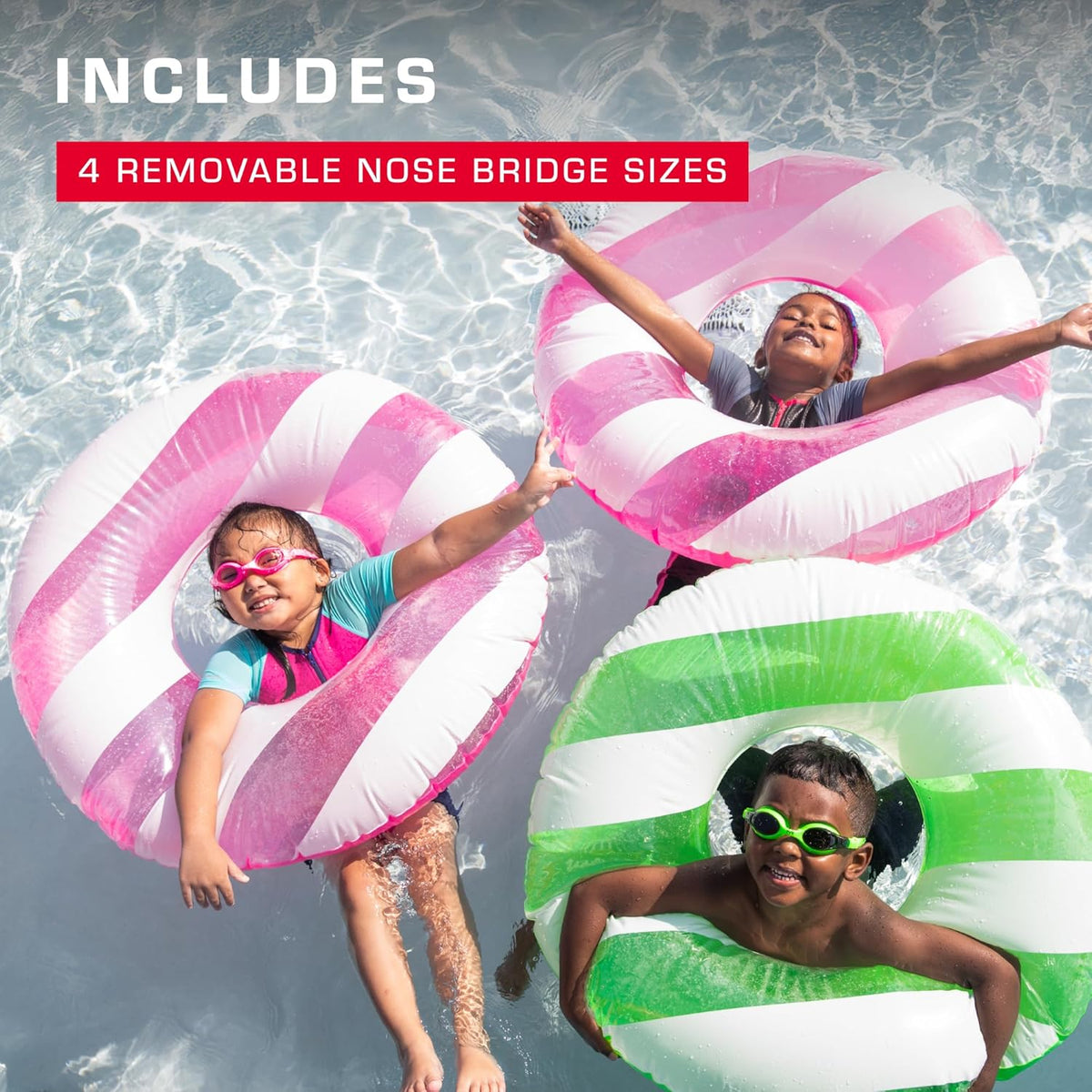 TYR Swimple Swim Goggles - Colorful Tie-Dye Design for Kids | Comfortable & Secure Fit
