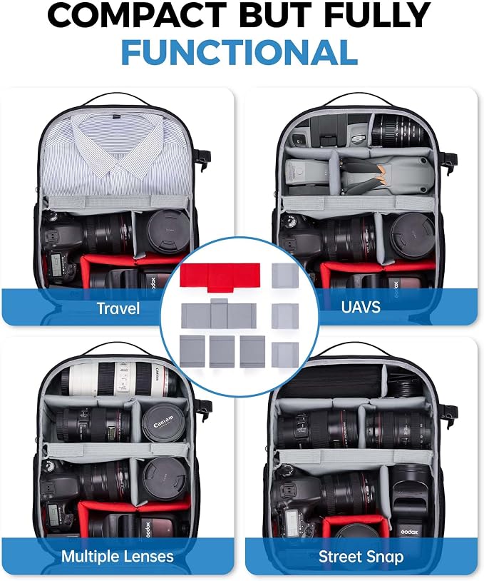 BAGSMART Camera Bag for DSLR, Waterproof Camera Backpacks for Photographers