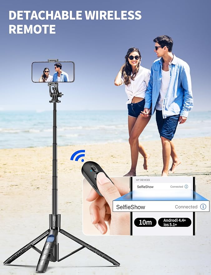 Aluminum 71" Phone Tripod, Travel Tripods