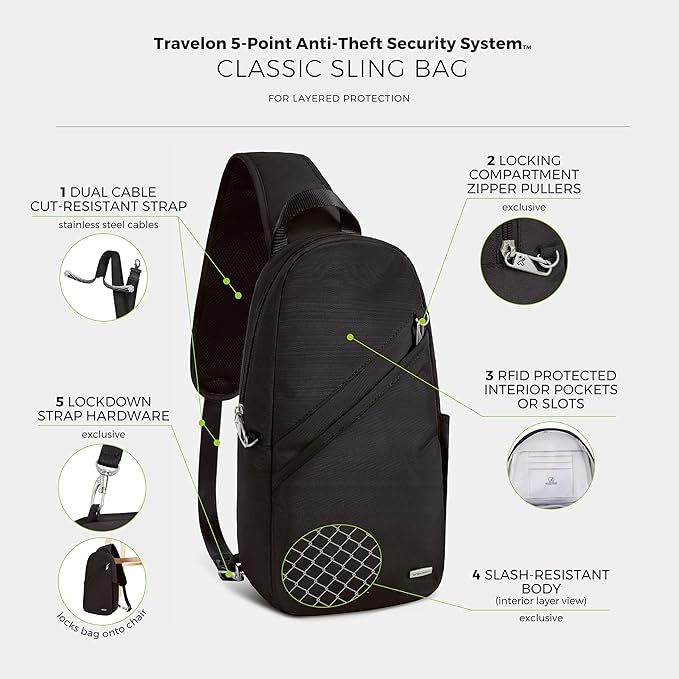 Travelon Anti-Theft Classic Sling Bag
