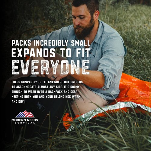 **MODERN NEEDS Emergency Sleeping Bag - Thermal Bivy Sack & Survival Blanket | Ideal for Hiking & Outdoor Use**