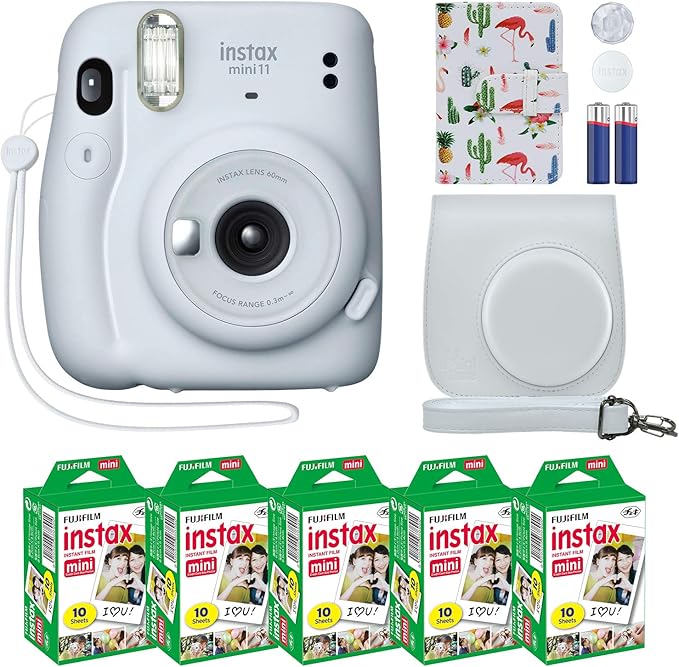 Fujifilm Instax Mini 11 Instant Camera Ice White + MiniMate Accessory Bundle &