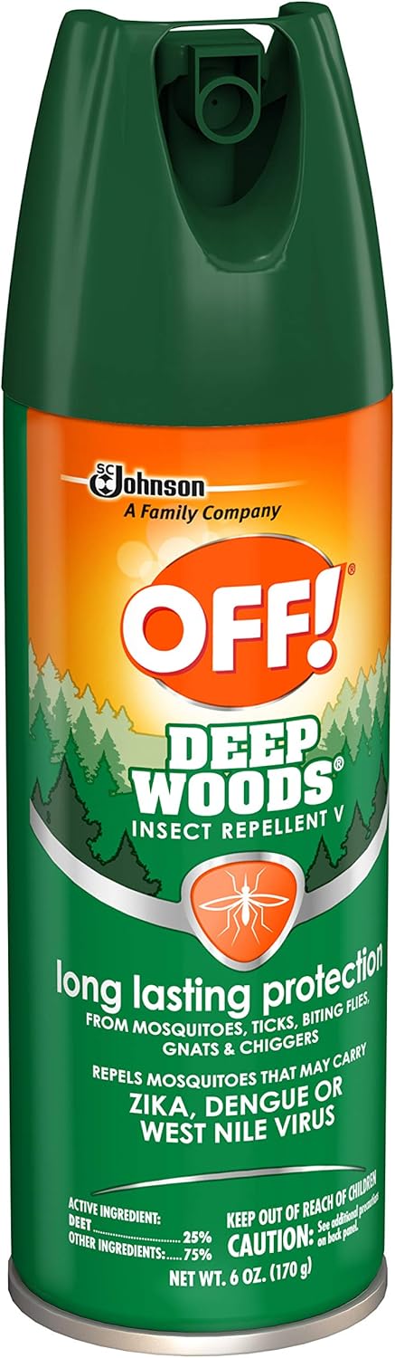 OFF! Deep Woods Insect Repellent - 25% DEET for 8 Hours of Mosquito & Tick Protection | 6 oz (Pack of 6)