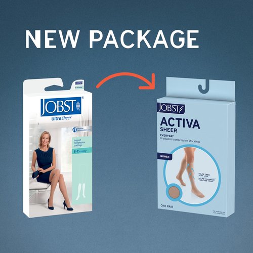 JOBST Activa Sheer 15-20 mmHg Compression Socks Knee High, Closed Toe, Silky Beige, Medium