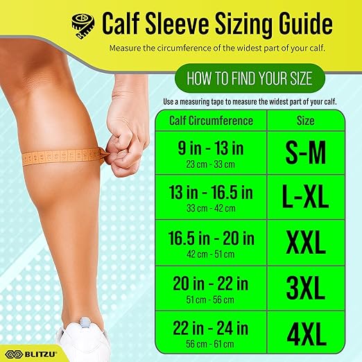 BLITZU 3 Pairs Calf Compression Sleeves for Men and Women. Footless Compression Socks & Leg Support for Running, Travel, Nursing, Fitness. Shin Splints Pain Relief & Reduce Swelling Black S-M