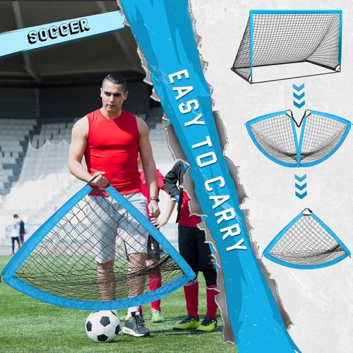 KTRIO Portable Soccer Goal - 6x4 Ft Foldable Net with Carry Bag for Kids & Teens Sports