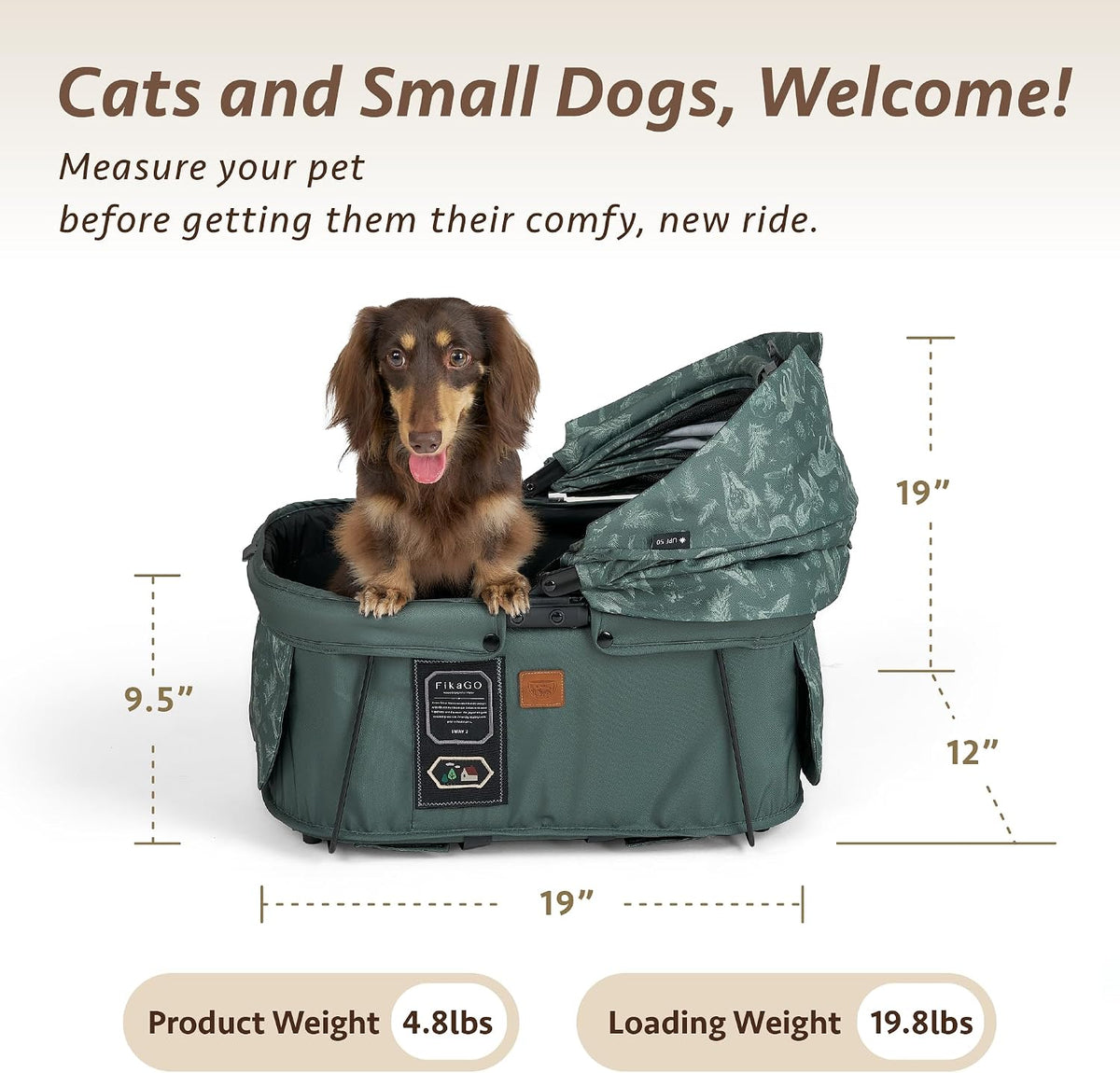 Sway2 Pet Car Seat and Carrier, 2-in-1 Booster Seat for Small Dogs and Cats