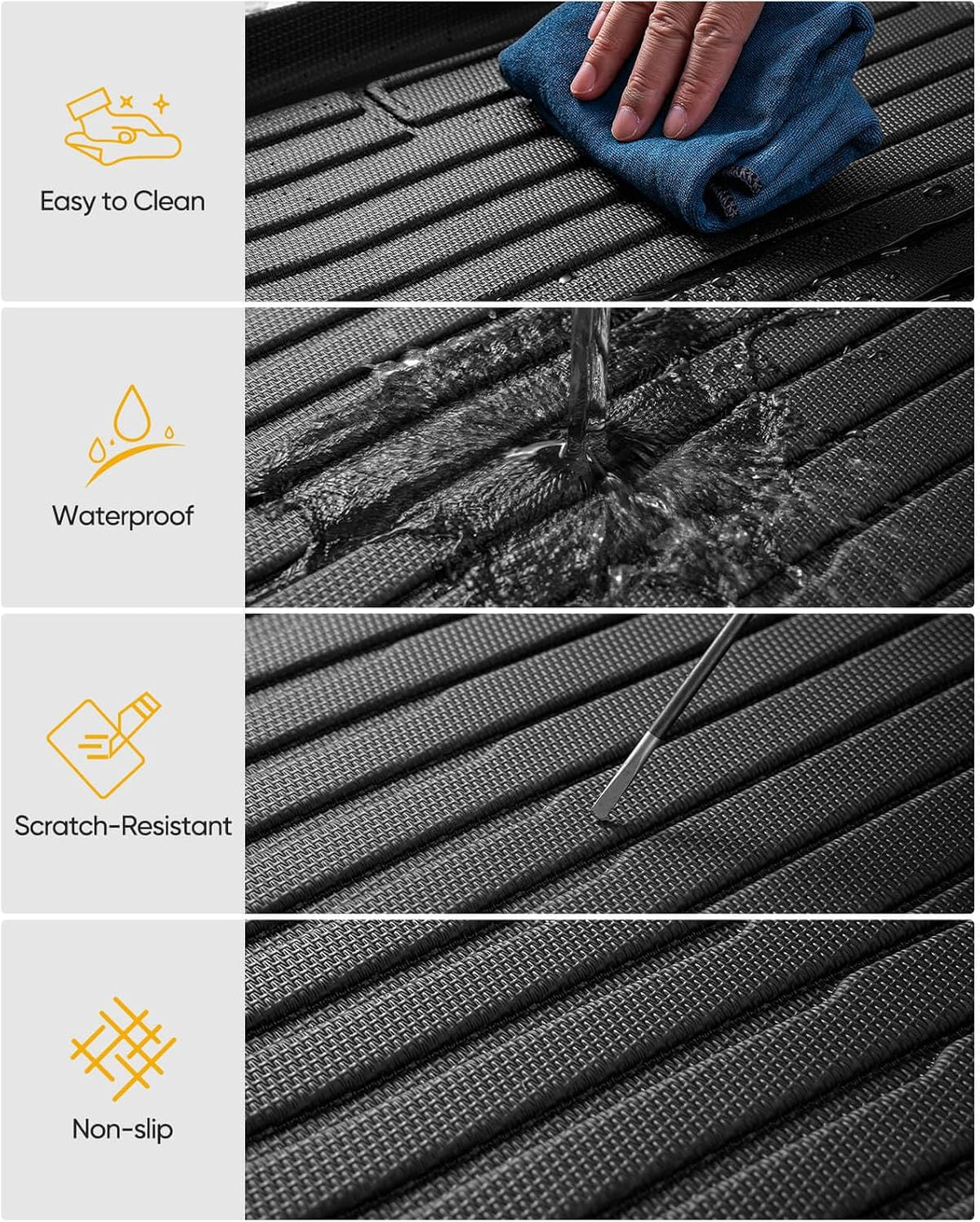 All Weather Floor Mats & Upper Cargo Liner for Mercedes Benz GLB 2026 2025 2024 2023 2022 2021 2020, Heavy Duty Custom Fit for GLB 250 Front 2nd Row, Non-Slip Black Car Accessories