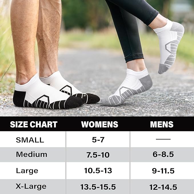Hylaea Athletic Running Socks Cushion Padded Moisture Wicking Low Cut