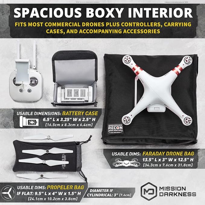 Mission Darkness Recon Faraday Drone Shield // Military-Grade RF Shielding