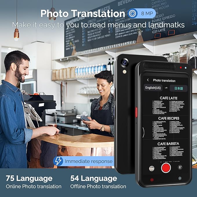 Language Translator Device No WiFi Needed, Two-Way Real Time Translator Device