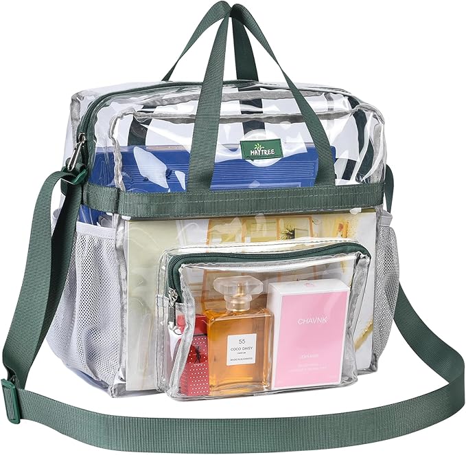 MAY TREE Clear Bag for Stadium Events 12×6×12 Clear Tote Lunch Bag