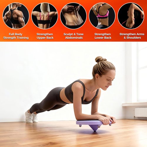 AVOCARDIO Foldable Pilates Reformer Board - Multifunctional 10-in-1 Set - Home Workout Equipment - Portable Home Gym Pilates Kit with Towel, Resistance Bands and Pilates Socks - Push Up and Abs Board