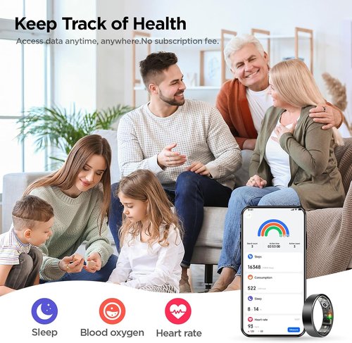BENIO Gen 2 Smart Ring - Heart Rate & Fitness Tracker | 5ATM Waterproof, Sleep & Blood Oxygen Monitor for iOS/Android