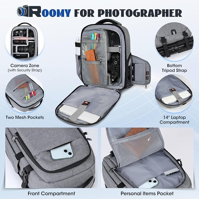 Camera Backpack Camera Bag for Photographers DSLR SLR Mirrorless Camera Cases