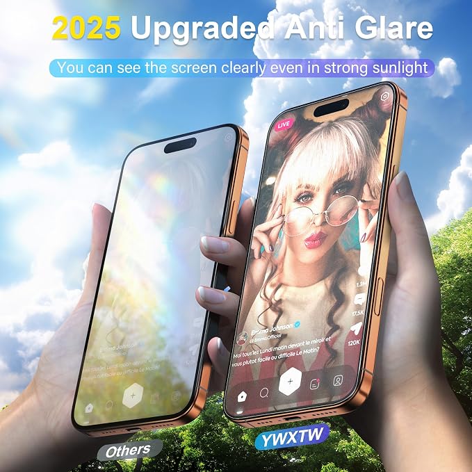 YWXTW 2 Pack for iPhone 17 Pro Max Matte Screen Protector 6.9 Inch+1 Set Camera