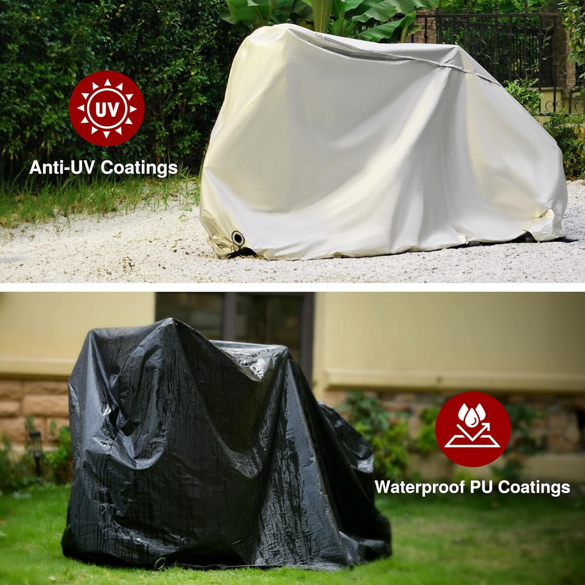 Puroma Bike Cover - Waterproof Outdoor Storage for 1-3 Bikes | UV, Dust & Wind Protection with Lock Hole