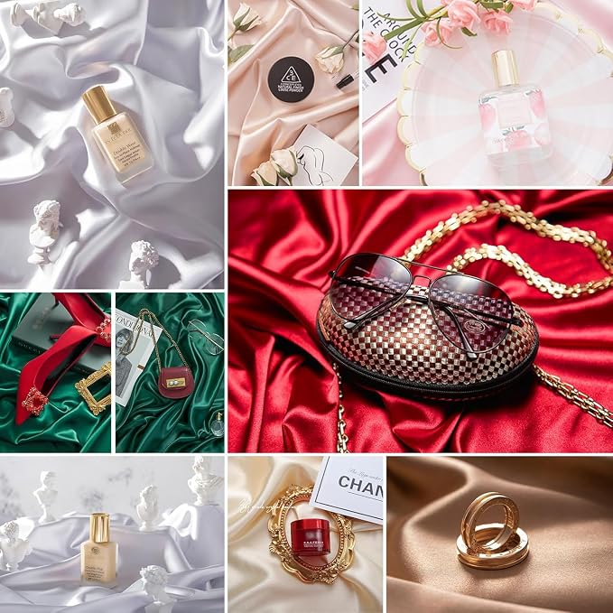 Product Photography Backdrops：6PCS Luxury Silk Texture Photo Props- Jewelry