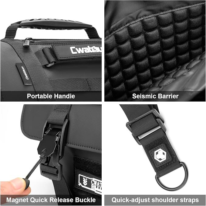Cwatcun Camera Sling Bag, Waterproof Multifunction Photography Tactica Camera