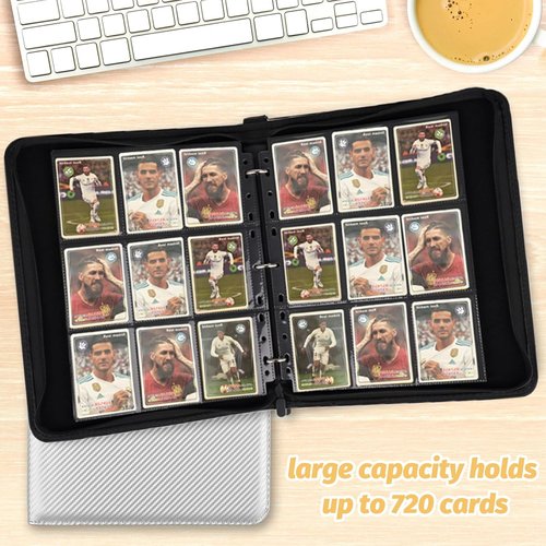 GERMUN 9 Pocket Card Binder - Premium Zip Trading Card Album for MTG, TCG & Sports Cards | Silver, 720 Double-Sided Pockets