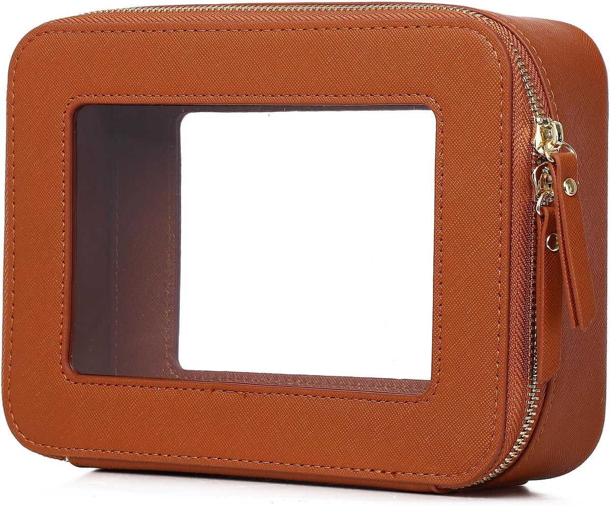 Pinkmik Clear Makeup Bag, (Brown, M)