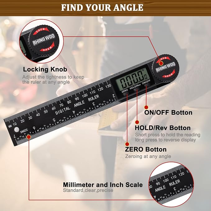 Digital Angle Finder Protractor, Angle Measuring Tool