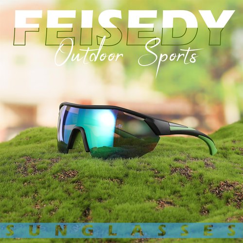 FEISEDY Polarized Sunglasses Baseball Lightweight Frame Men Women Sports Cycling Sun Glasses for MTB UV400 Protection B0056