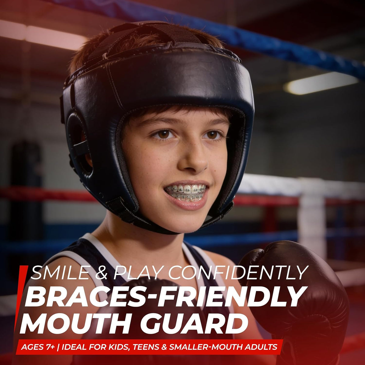 Skiennix Mouth Guard - Premium Silicone Teeth Protection for Sports - Youth & Teen Fit (Transparent, Braces Compatible)