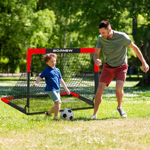 BORNEW Soccer Goals - Portable 2 Pack Pop-Up Nets for Kids & Adults | Indoor & Outdoor Use, 7x5/6x4/4x3 ft
