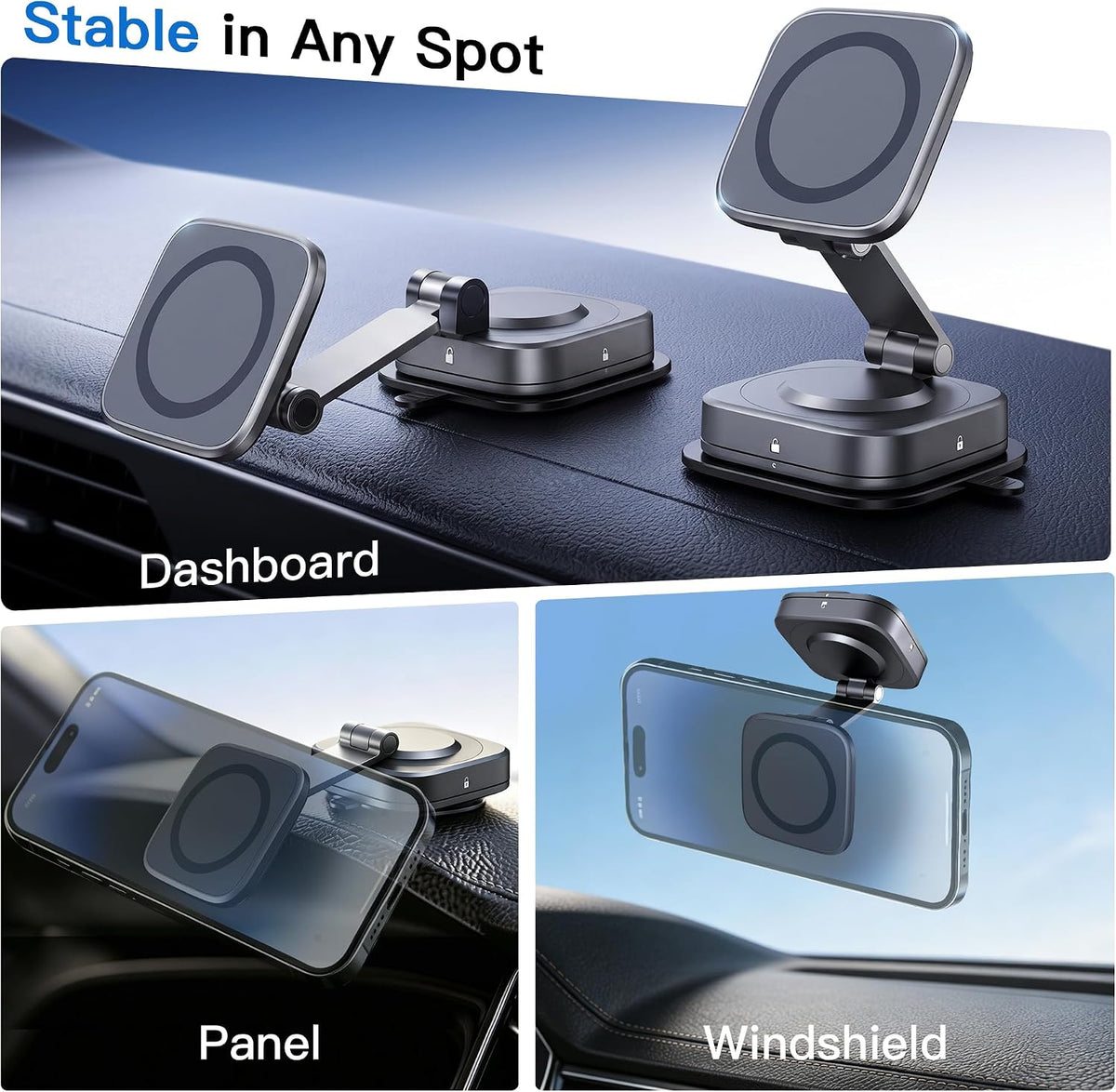 Car Phone Holder for Magsafe Car Mount [1 Replaced Suction Pad]