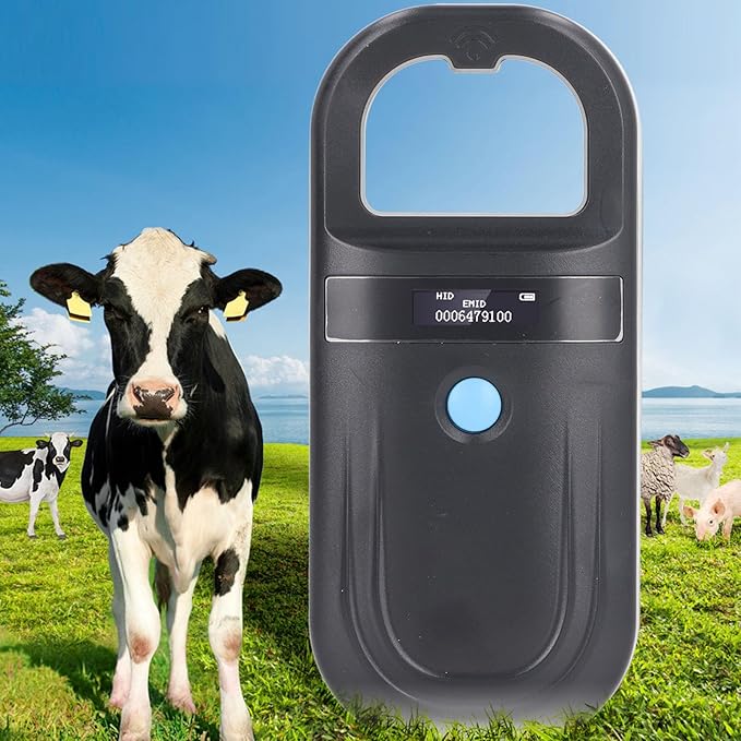 Portable Pet Microchip Scanner, 134.2KHZ FDX B EMID Reader with USB Data Upload, OLED Display Pet Scanner with Built in Buzzer, Ideal for Identification