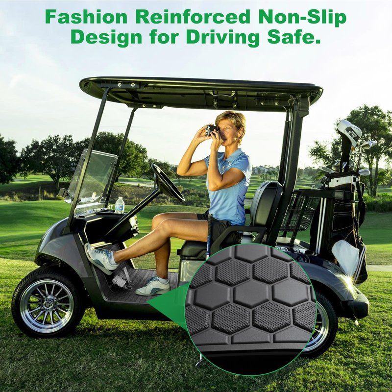 Yamaha Drive2 Golf Cart Floor Mat, Full Coverage Golf Cart Floor Mat Replacement for Yamaha Drive2 Models Only (2017-2023) and UMAX Rally 4x4-Black Trim