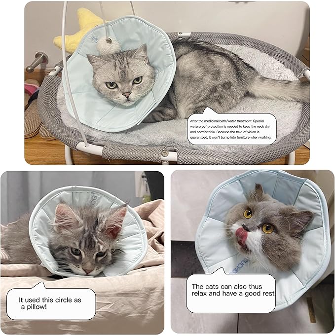 Touchdog Foldable Dog Cone Collar for Cats & Dogs - Adjustable Soft Recovery Collar with Waterproof PU Coating, Lightweight Design, 24.5cm/9.6in Wide Barrier (Green, XL)