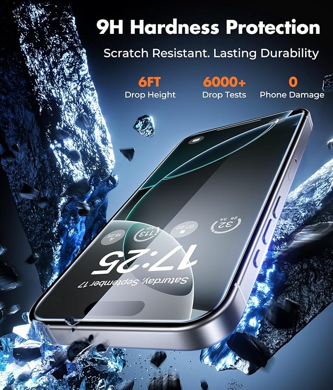 UNBREAKcable iPhone 16 Pro Max Screen Protector 3-Pack, Upgraded Dual-Tempered