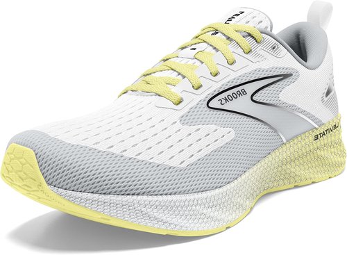 Brooks Women’s Levitate 6 Running Shoes - Lightweight Comfort in White/Oyster/Yellow - Size 5 Medium