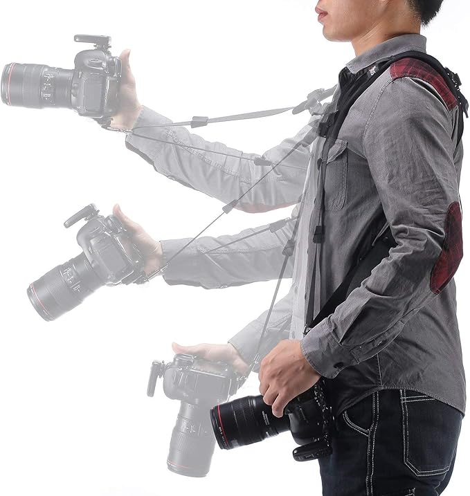 ztowoto Camera Shoulder Double Strap Harness Quick Release Adjustable Dual