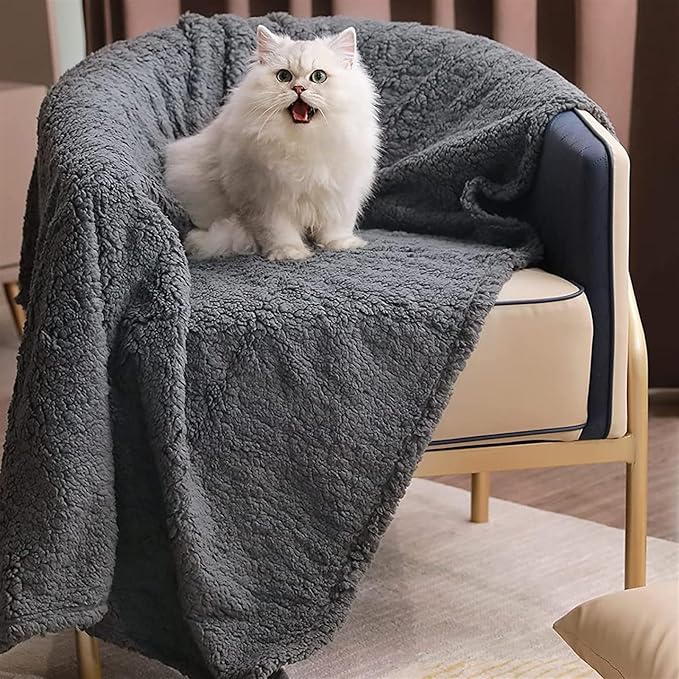 Pet Blankets for Couch Sofa Bed Dog Blankets Reversible Cat Blanket Soft Furniture Protector Cover for Small Medium Large Dogs Cats, Brown, 39 x 47 inches