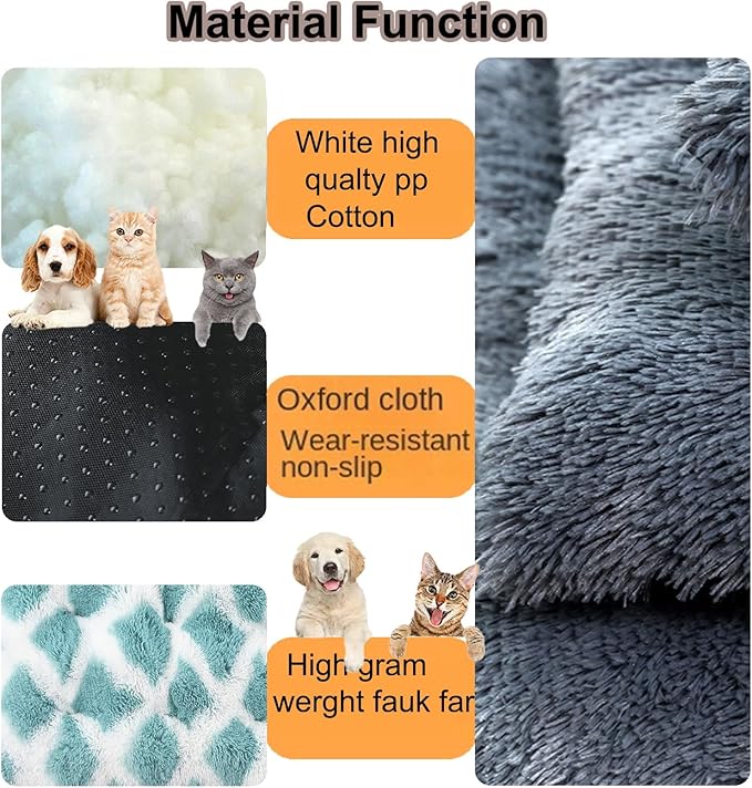 Dog Crate Mat, Dog Bed for Large Dogs, Comfy Fluffy Kennel Pad Anti-Slip for Dog beds & Furniture, Quilted Dog Bed for Pets for Medium/Small Dogs Cats (Color : A1, Size : 48x33)