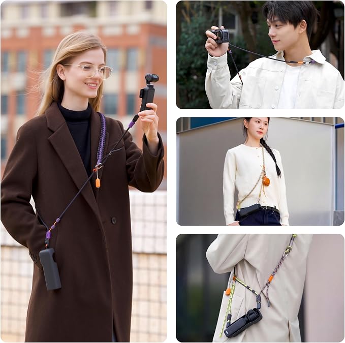PGYTECH Camera Strap for DJI Osmo Pocket 4/3/Xtra Muse, 2-in-1 Shoulder/Wrist